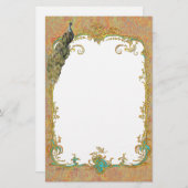 華美ピーコックnペイズリーアートデザイン 便箋 (正面/裏面)