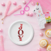 華美フェイクJOYクリスマスホリデー ペーパープレート (パーティー)