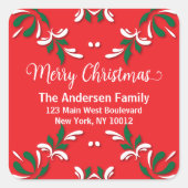 華美フェスティバルクリスマスアドレス封筒用シール スクエアシール (正面)