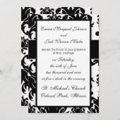 華美フォーマル白黒デザイン 招待状 (正面/裏面)