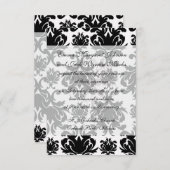 華美フォーマル白黒 招待状 (正面/裏面)
