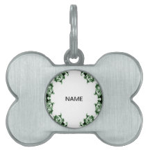 華美フローラの緑の渦巻き犬タグ