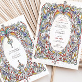 華美フローラフレームヴィンテージウェディング招待状 招待状