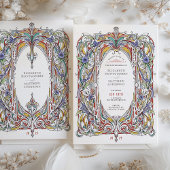 華美フローラフレームヴィンテージウェディング招待状 招待状