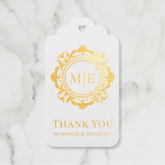 華美フローラモノグラ結婚ムありがとう ギフトタグ (正面)
