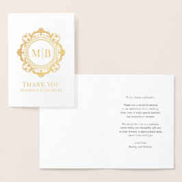 華美フローラモノグラ結婚ムありがとう 箔カード