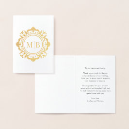 華美フローラモノグラ結婚ムありがとう 箔カード