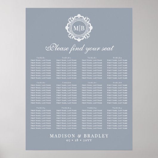 華美フローラモノグラ結婚ムの座席表 ポスター (正面)