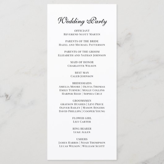 華美フローラモノグ結婚ラムエレガント白黒 プログラム (裏面)