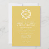 華美フローラモノグ結婚ラムエレガント金ゴールド 招待状 (正面)