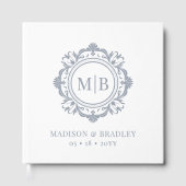華美フローラモノグ結婚ラムエレガント銀 ゲストブック (正面)
