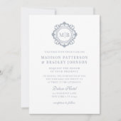 華美フローラモノグ結婚ラムエレガント銀 招待状 (正面)