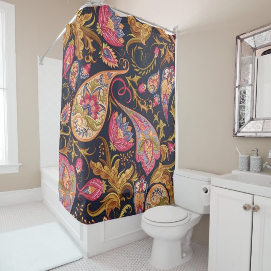 華美ペイズリー:シエレガントームレスパターン。 シャワーカーテン (インサイチュ)