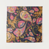 華美ペイズリー:シエレガントームレスパターン。 タペストリー (正面(横))