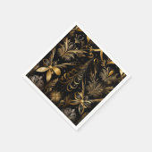 華美ホリデーブラックアンド金ゴールド スタンダードカクテルナプキン (角)