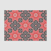 華美モザイクエレガントレッド白黒デコパージュ 薄葉紙 (正面)