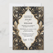 華美レトロアラビアエキゾチックはっきりしたダマスクウェディング 招待状 (正面)