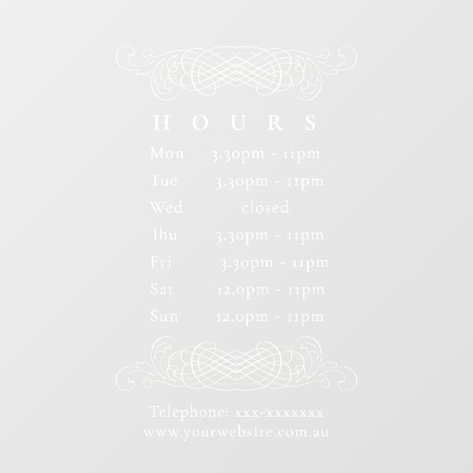 華美ヴィンテージエレガントの開始時間のタイミング ウィンドウサイン (シート)