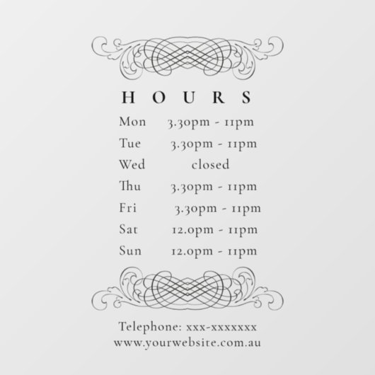 華美ヴィンテージエレガントの黒の開始時間のタイミング ウィンドウサイン (シート)