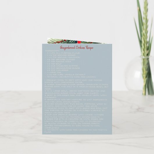 華美ヴィンテージオーナメント写真&レシピクリスマス カード (裏面)