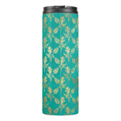 華美ヴィンテージターコイズと金ゴールドの葉 タンブラー (裏面)