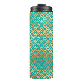 華美ヴィンテージターコイズと金ゴールド孔雀 タンブラー