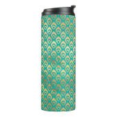 華美ヴィンテージターコイズと金ゴールド孔雀 タンブラー (回転左)