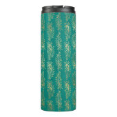 華美ヴィンテージティール(緑がかった色)と金ゴールド孔雀 タンブラー (裏面)