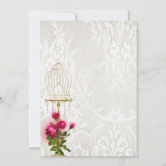 華美ヴィンテージバードケ結婚ージレース セーブザデート (裏面)