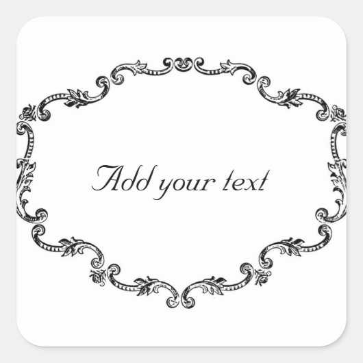 華美ヴィンテージフレームのカスタマイズ スクエアシール (正面)