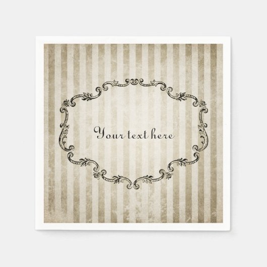 華美ヴィンテージフレームのカスタマイズ スタンダードカクテルナプキン (正面)