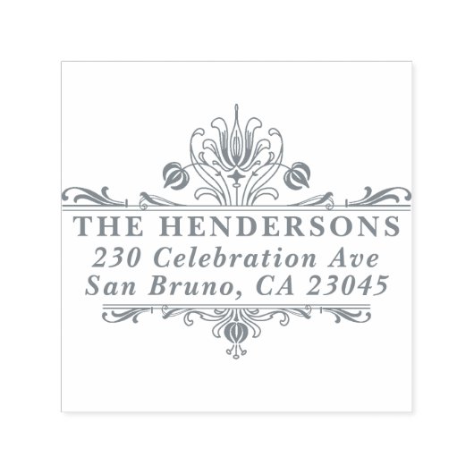 華美ヴィンテージフレームファミリ名差出人住所 セルフインキングスタンプ (デザイン)