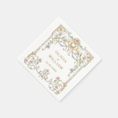 華美ヴィンテージフレームボヘミ結婚アの花 スタンダードカクテルナプキン (角)