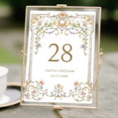 華美ヴィンテージフレームボヘミ結婚アの花 テーブルナンバー