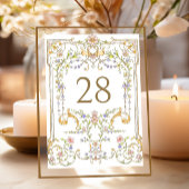 華美ヴィンテージフレームボヘミ結婚アの花 テーブルナンバー