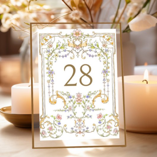 華美ヴィンテージフレームボヘミ結婚アの花 テーブルナンバー