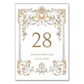 華美ヴィンテージフレームボヘミ結婚アの花 テーブルナンバー (裏面)