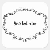 華美ヴィンテージフレーム追加文字 スクエアシール (正面)