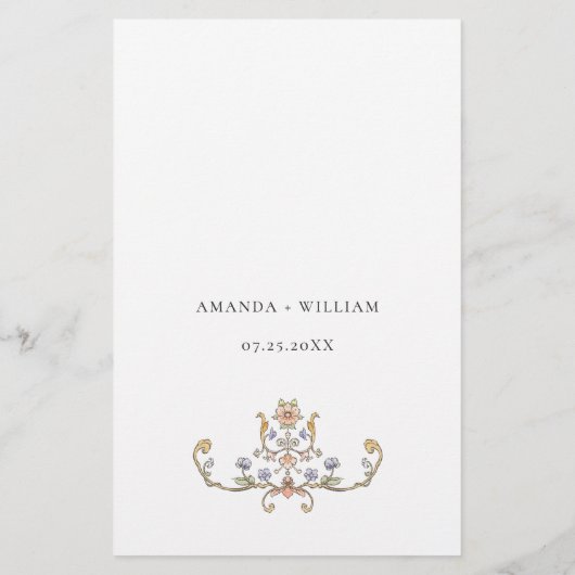 華美ヴィンテージフレームBohoの結婚ディナーメニュー (裏面)