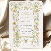 華美ヴィンテージフローラスクロール庭園の結婚式 招待状