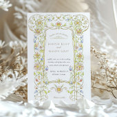 華美ヴィンテージフローラスクロール庭園の結婚式 招待状