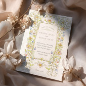 華美ヴィンテージフローラスクロール庭園の結婚式 招待状
