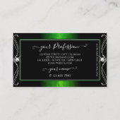 華美ヴィンテージブラックグリーンスパークルジュエリー追加ロゴ 名刺 (裏面)
