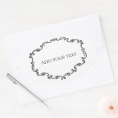 華美ヴィンテージ枠のテキストの追加 楕円形シール (封筒)