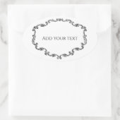 華美ヴィンテージ枠のテキストの追加 楕円形シール