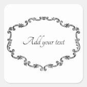 華美ヴィンテージ枠テキスト四角ステッカーの追加 スクエアシール (正面)