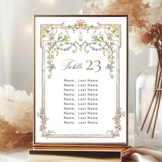 華美ヴィンテージ枠ボヘミア座席表カード 招待状