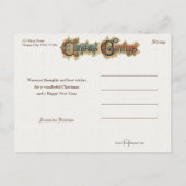 華美ヴィンテージ飾りクリスマス挨拶 ポストカード (裏面)