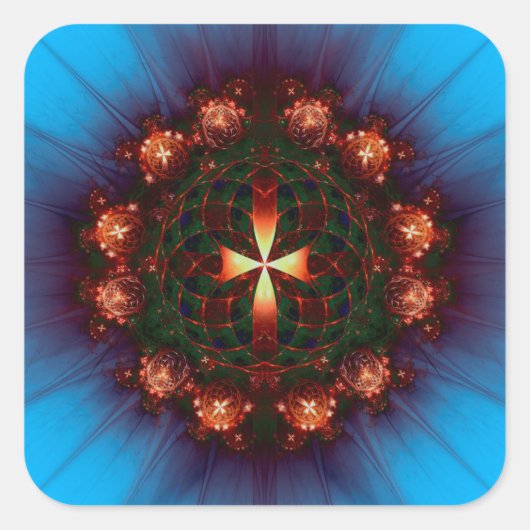 華美十字曼荼羅 スクエアシール (正面)