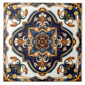 華美地中海の植物スペインの型 タイル (正面)